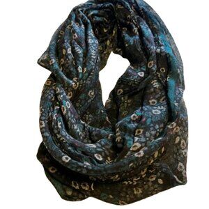 Loft Black & Green Floral Infinity Scarf
